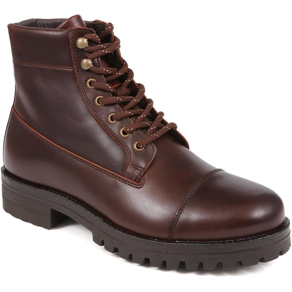 jones bootmaker Men's Leather Lace-Up Boots - Brown