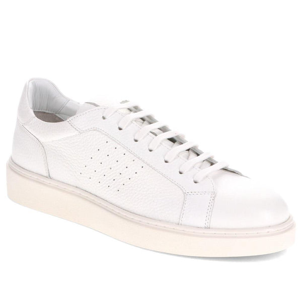 jones bootmaker Men's Sammy Leather Trainers - White