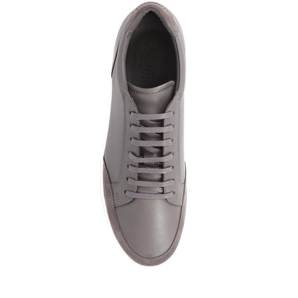 Jones Bootmaker Men's Simeon Leather Trainers - Grey