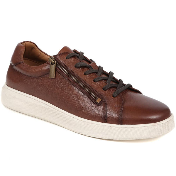 jones bootmaker Men's Spenser Leather Trainers - Tan