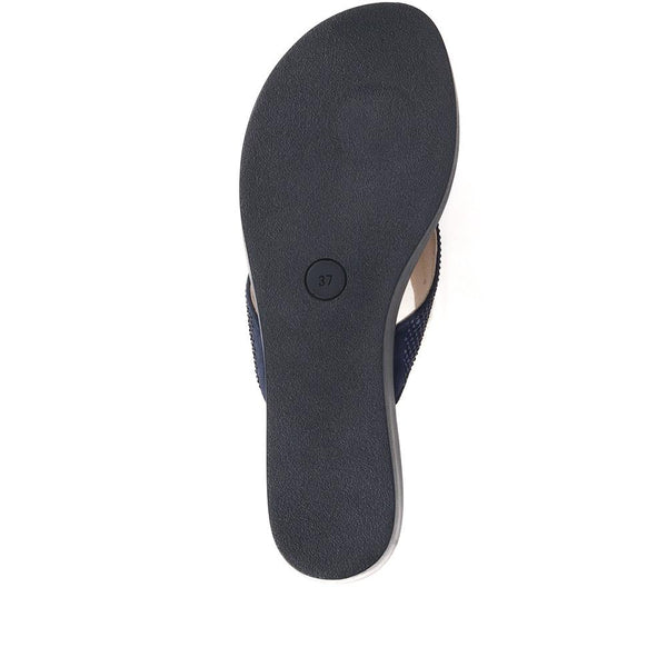 Jones Bootmaker Outlet Gerrie Wedge Sandals - Navy