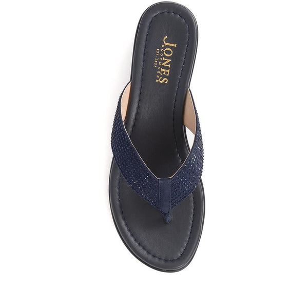 Jones Bootmaker Outlet Gerrie Wedge Sandals - Navy