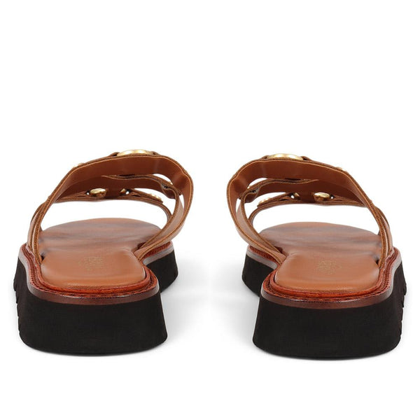 Jones Bootmaker Outlet Harlee Leather Mules - Tan