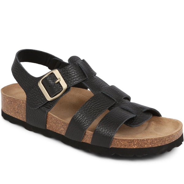 jones bootmaker Outlet Jean Leather Sandals - Black