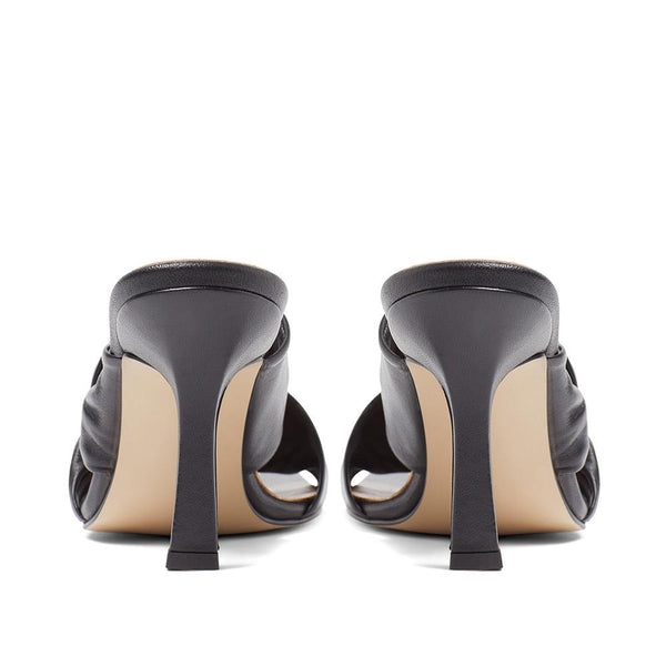 Jones Bootmaker Outlet Leather Mule Heels - Black