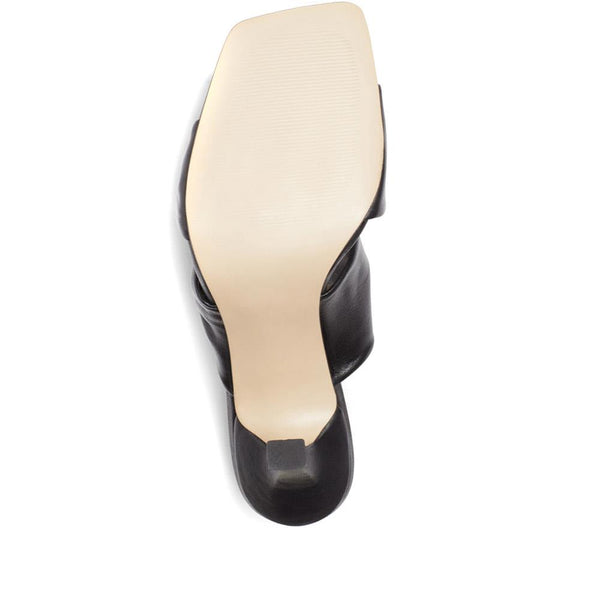 Jones Bootmaker Outlet Leather Mule Heels - Black