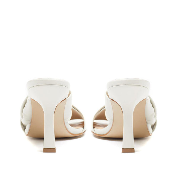 Jones Bootmaker Outlet Leather Mule Heels - Cream