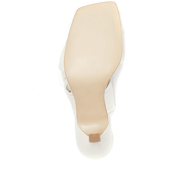 Jones Bootmaker Outlet Leather Mule Heels - Cream