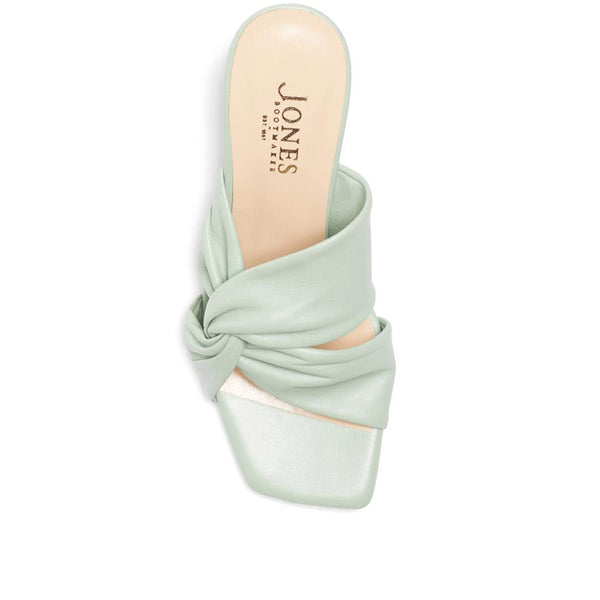 Jones Bootmaker Outlet Leather Mule Heels - Sage