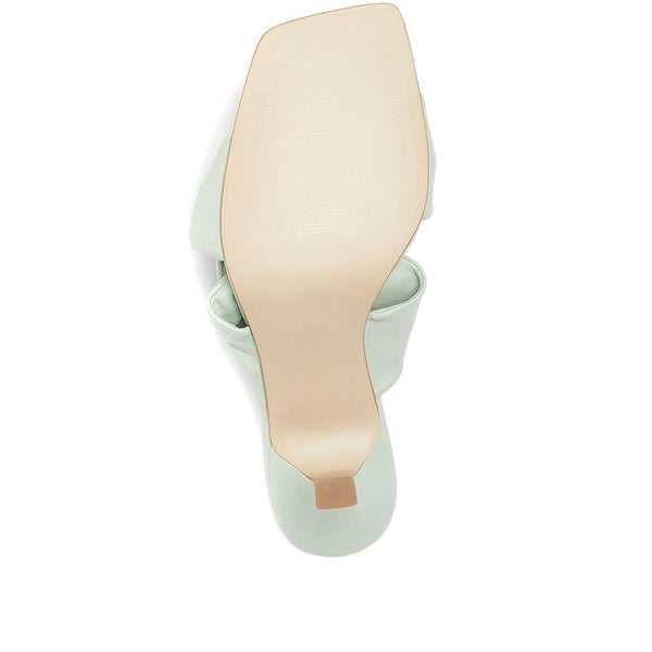 Jones Bootmaker Outlet Leather Mule Heels - Sage