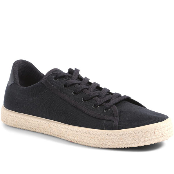 jones bootmaker Outlet Raffia Tennis Shoe - Black