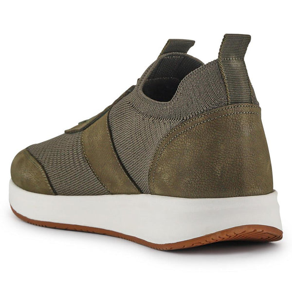 Jones Bootmaker Outlet Sean Leather Trainers - Khaki