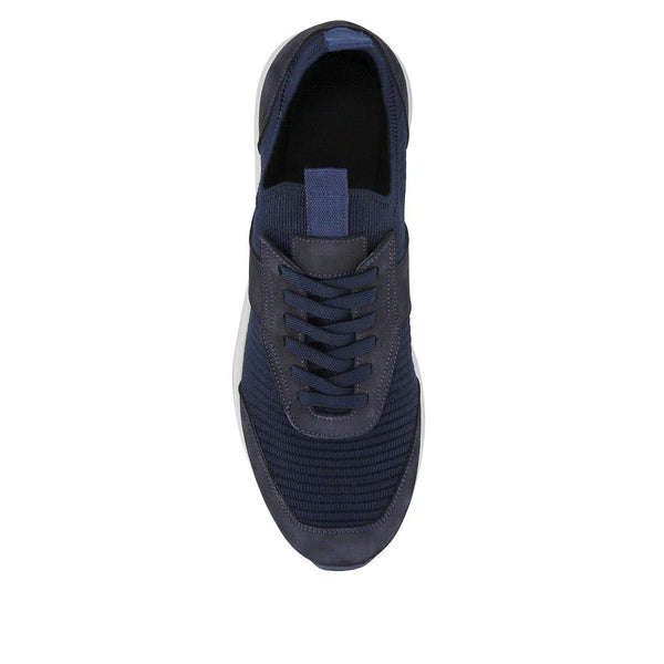 Jones Bootmaker Outlet Sean Leather Trainers - Navy