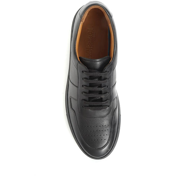 Jones Bootmaker Outlet Teo Leather Trainers - Black