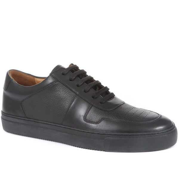 jones bootmaker Outlet Teo Leather Trainers - Black