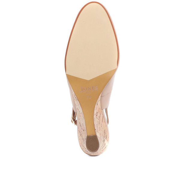 Jones Bootmaker Outlet Zahra Leather Wedges - Beige