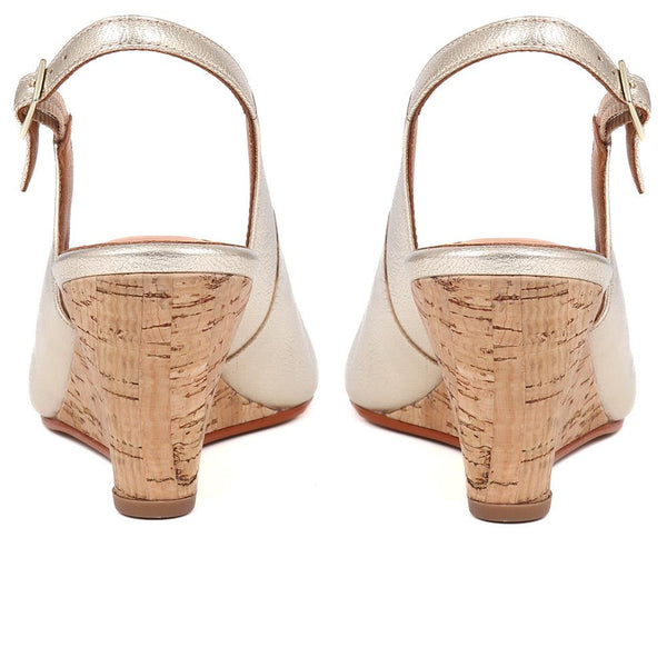 Jones Bootmaker Outlet Zahra Leather Wedges - Gold