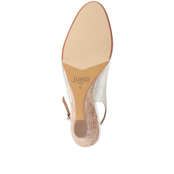 Jones Bootmaker Outlet Zahra Leather Wedges - Gold