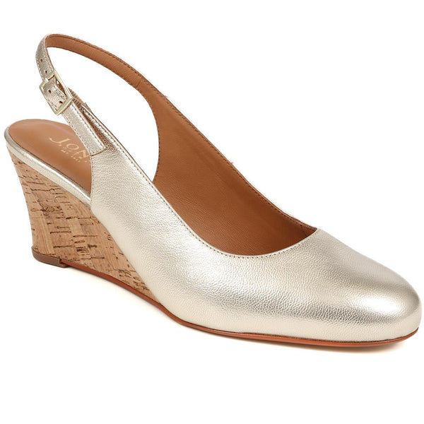 jones bootmaker Outlet Zahra Leather Wedges - Gold