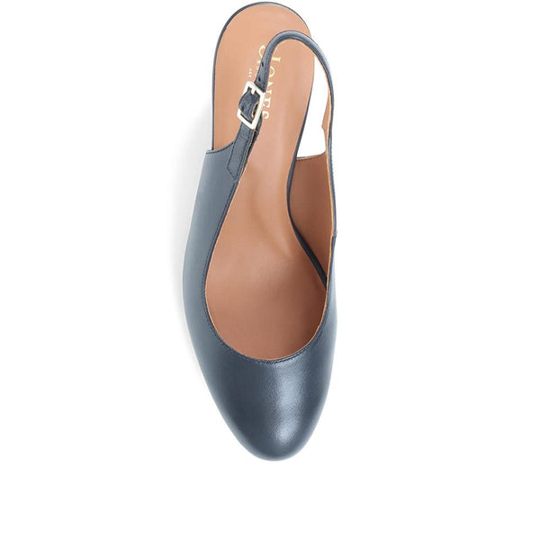 Jones Bootmaker Outlet Zahra Leather Wedges - Navy