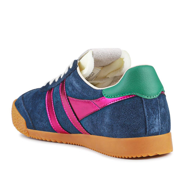 Jones Bootmaker Women's Gola Leather Trainers - Navy