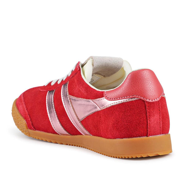 Jones Bootmaker Women's Gola Leather Trainers - Red