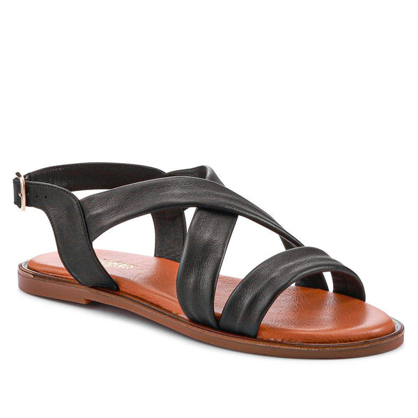 jones bootmaker Women's Hali Leather Sandals - Black