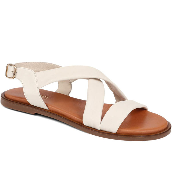 jones bootmaker Women's Hali Leather Sandals - White