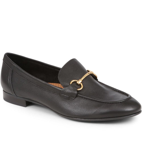 jones bootmaker Women's Hana Leather Loafers - Black