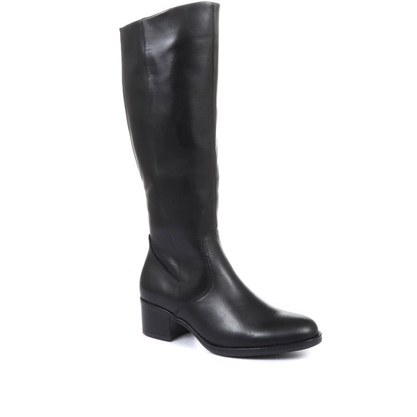 jones bootmaker Women's Isla Leather Boots - Black