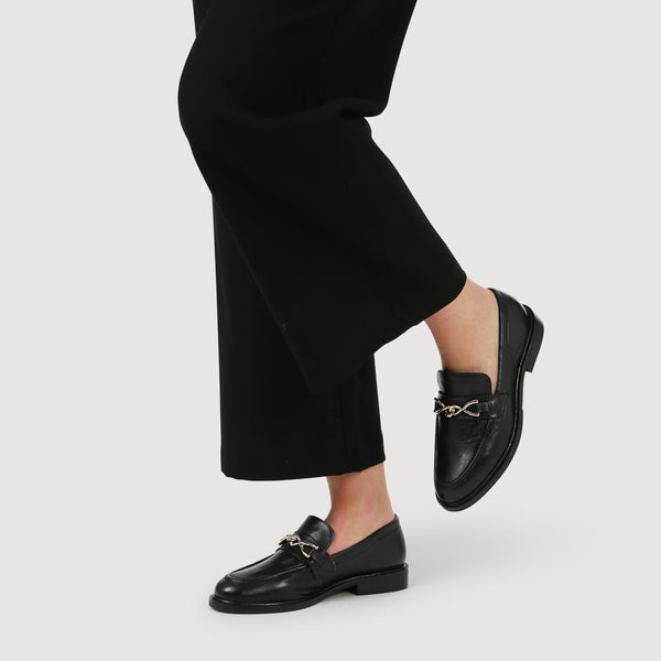 Jones Bootmaker Women's MARI Leather Loafers - Black