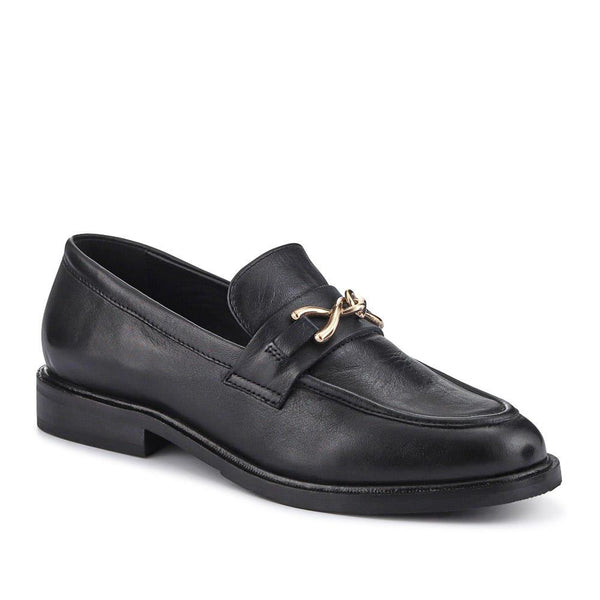 jones bootmaker Women's MARI Leather Loafers - Black