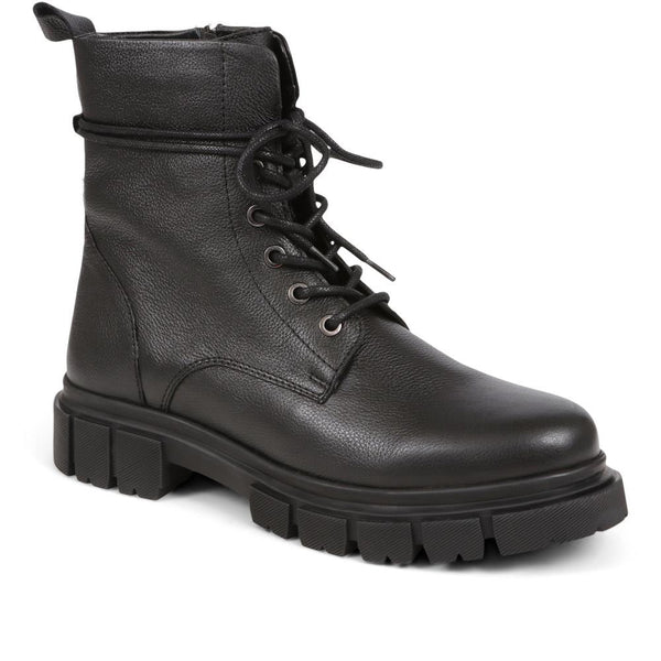 jones bootmaker Women's Minna Lace-up Boots - Black