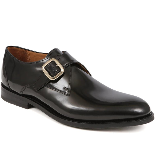jones bootmaker Men's Aidan Leather Monk Shoes - Black