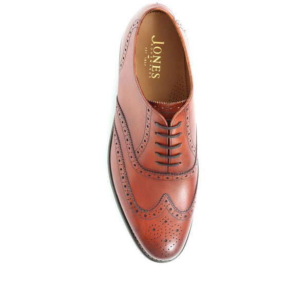 Jones Bootmaker Men's Arthur Oxford Leather Brogues - Cognac