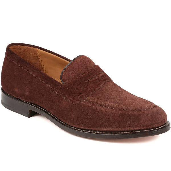 jones bootmaker Men's Barcelona Leather Loafers - Dark Brown Suede