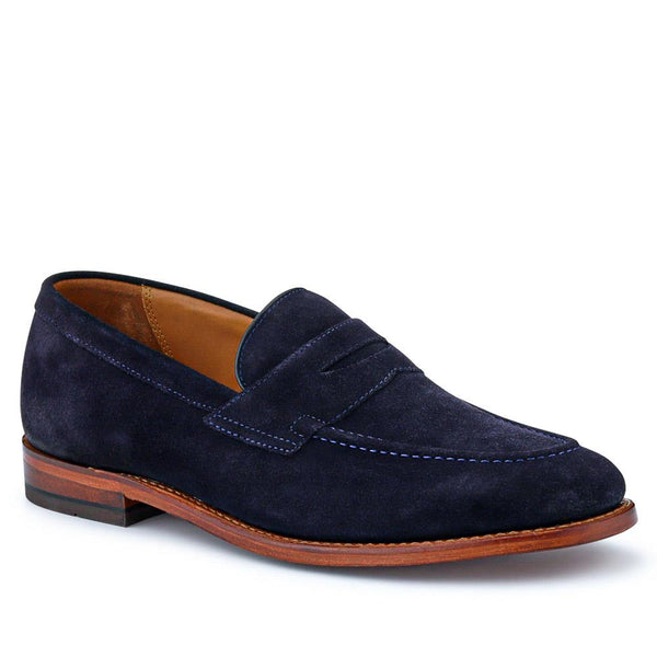jones bootmaker Men's Barcelona Leather Loafers - Navy Suede