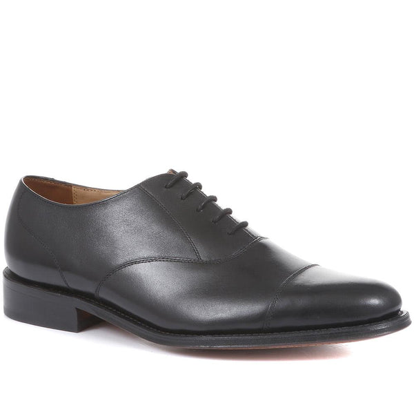jones bootmaker Men's Barnet Goodyear Welted Leather Oxford Shoes - Black