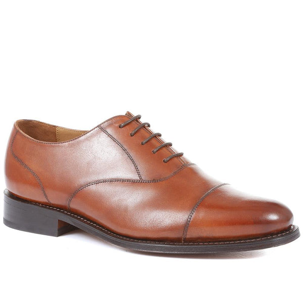 jones bootmaker Men's Barnet Goodyear Welted Leather Oxford Shoes - Cognac