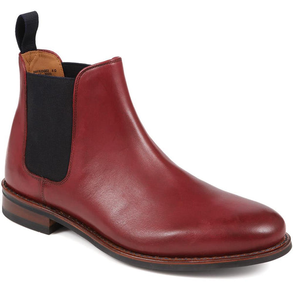 jones bootmaker Men's Bayridge Leather Chelsea Boots - Burgundy