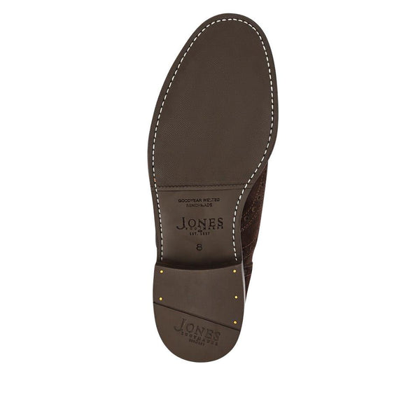 Jones Bootmaker Men's Braxton Leather Brogues - Dark Brown Suede