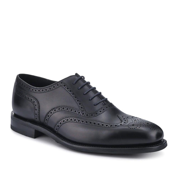 jones bootmaker Men's Buckingham Wide-Fit Leather Brogues - Black