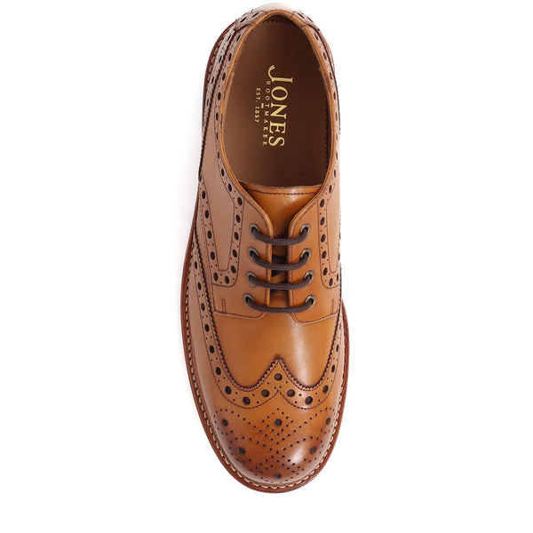 Jones Bootmaker Men's Bushwick Goodyear Welted Leather Brogues - Tan