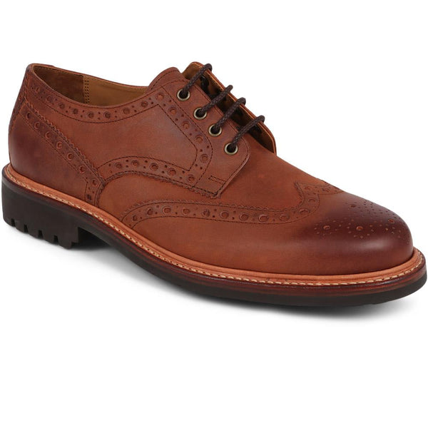 jones bootmaker Men's Bushwick Goodyear Welted Leather Brogues - Tan Nubuck