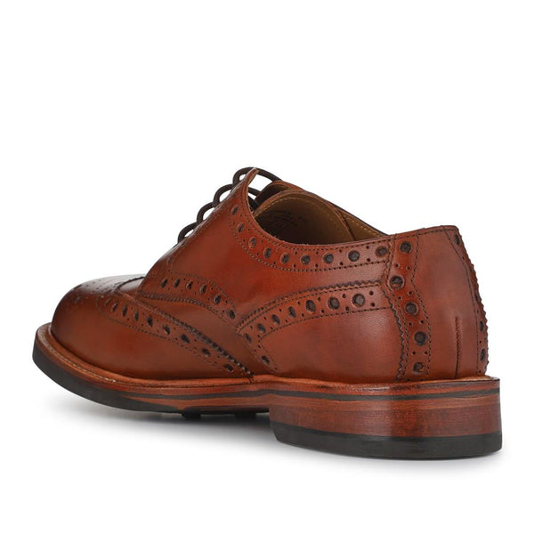 Jones Bootmaker Men's Bushwick1 Buffalo Leather Brogues - Cognac