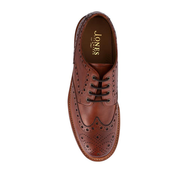 Jones Bootmaker Men's Bushwick1 Buffalo Leather Brogues - Cognac
