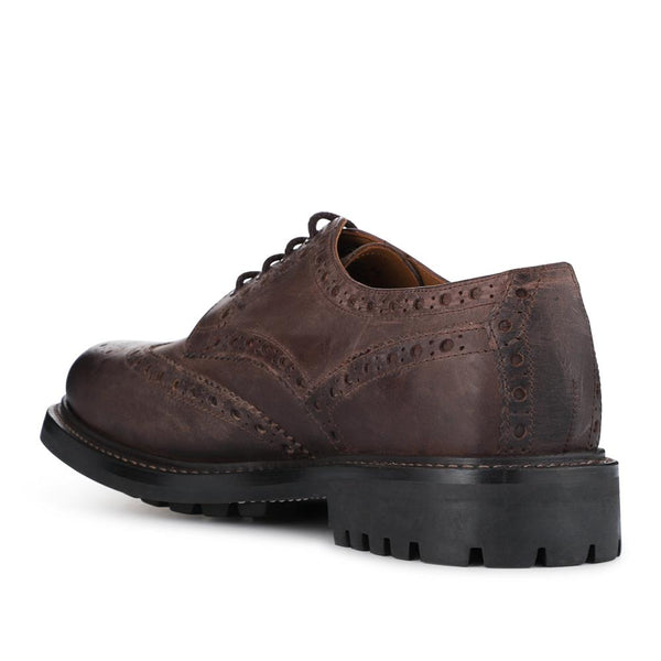 Jones Bootmaker Men's Bushwick1 Buffalo Leather Brogues - Espresso