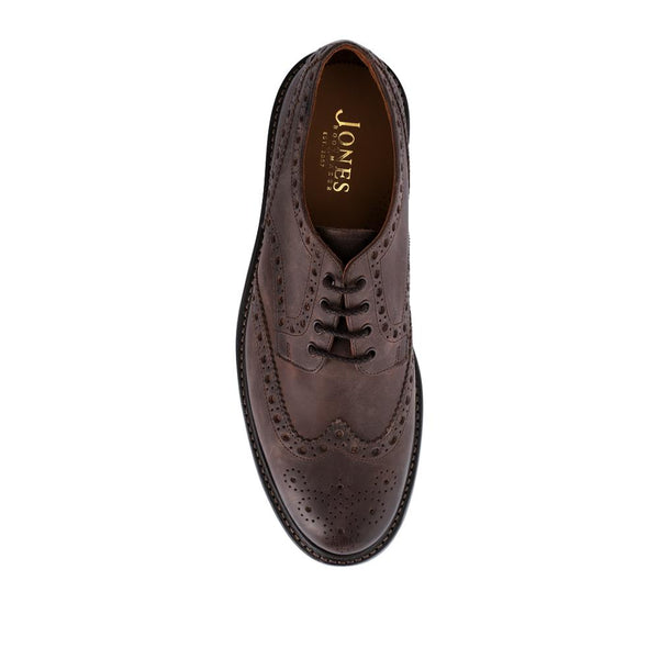 Jones Bootmaker Men's Bushwick1 Buffalo Leather Brogues - Espresso