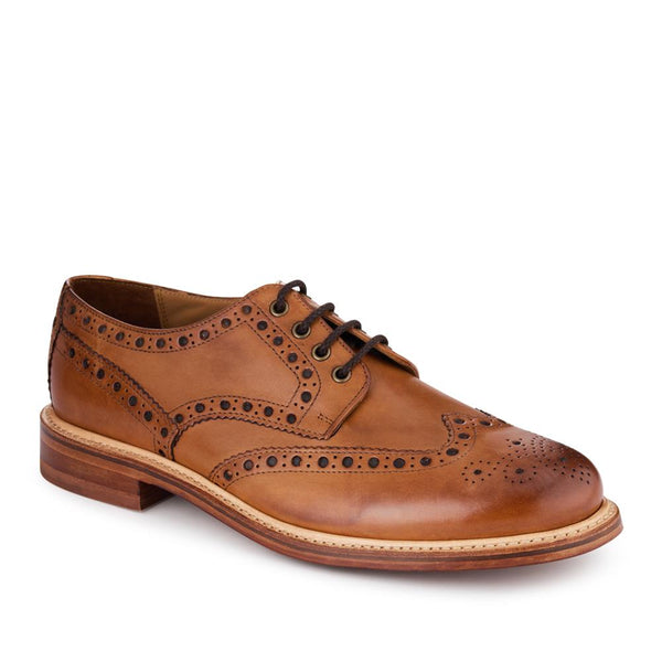 jones bootmaker Men's Bushwick1 Leather Brogues - Tan