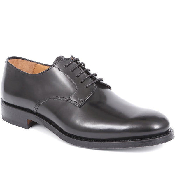 jones bootmaker Men's Cambridge Leather Polished Derby Shoes - Black